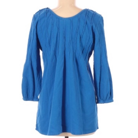 Soft Surroundings Pintuck Gauze‎ Pullover Blouse M - Picture 4 of 7